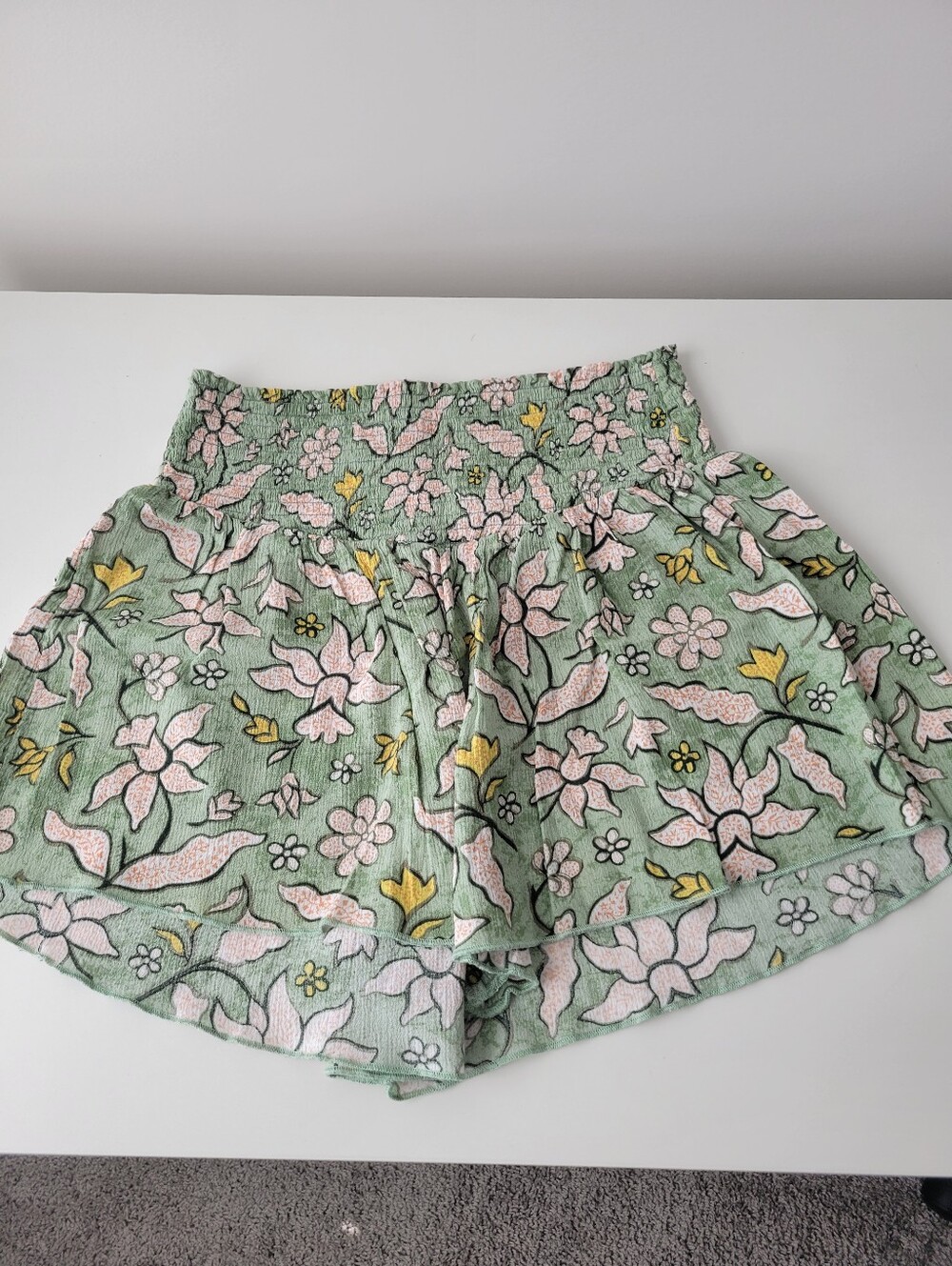 aerie cotton jungle thrills smocked summer flowy shorts